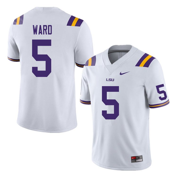 Men #5 Jay Ward LSU Tigers College Football Jerseys Sale-White